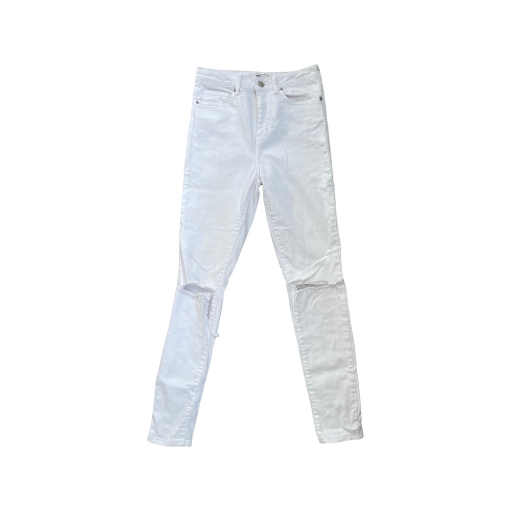 White distressed denim jeans